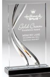 Clear Swirl Wave Award — 7 × 11 inches